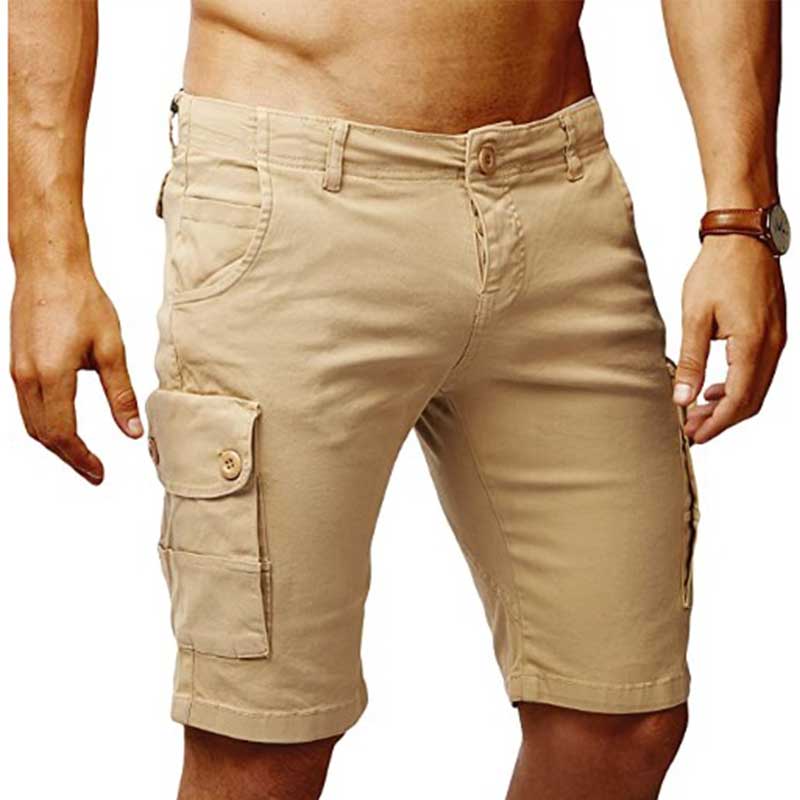 

Lovely Casual Pocket Patched Khaki Shorts