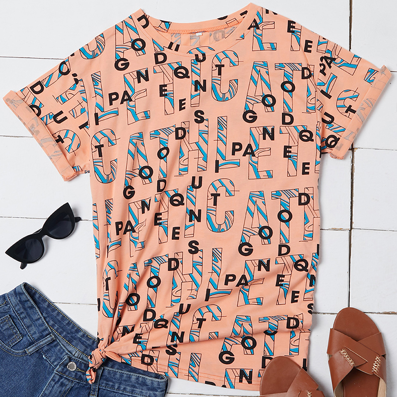 

Lovely Casual Letter Fan Fare T-shirt