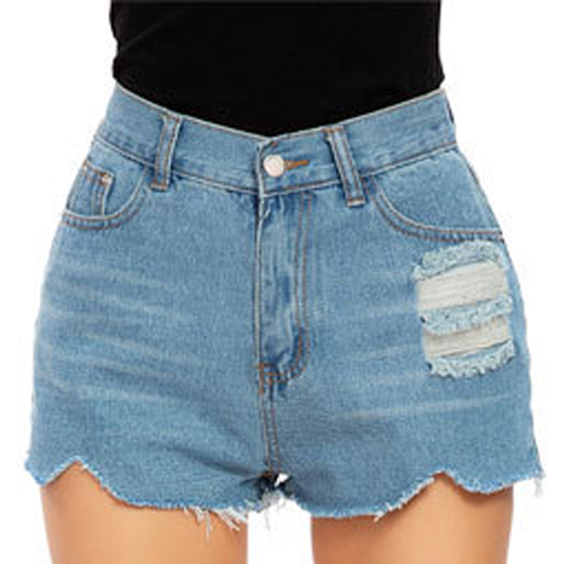 Lovely Casual Broken Holes Blue Shorts