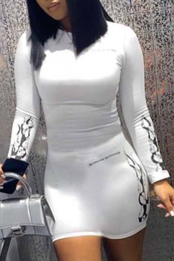 

Lovely Leisure Print White Mini Dress
