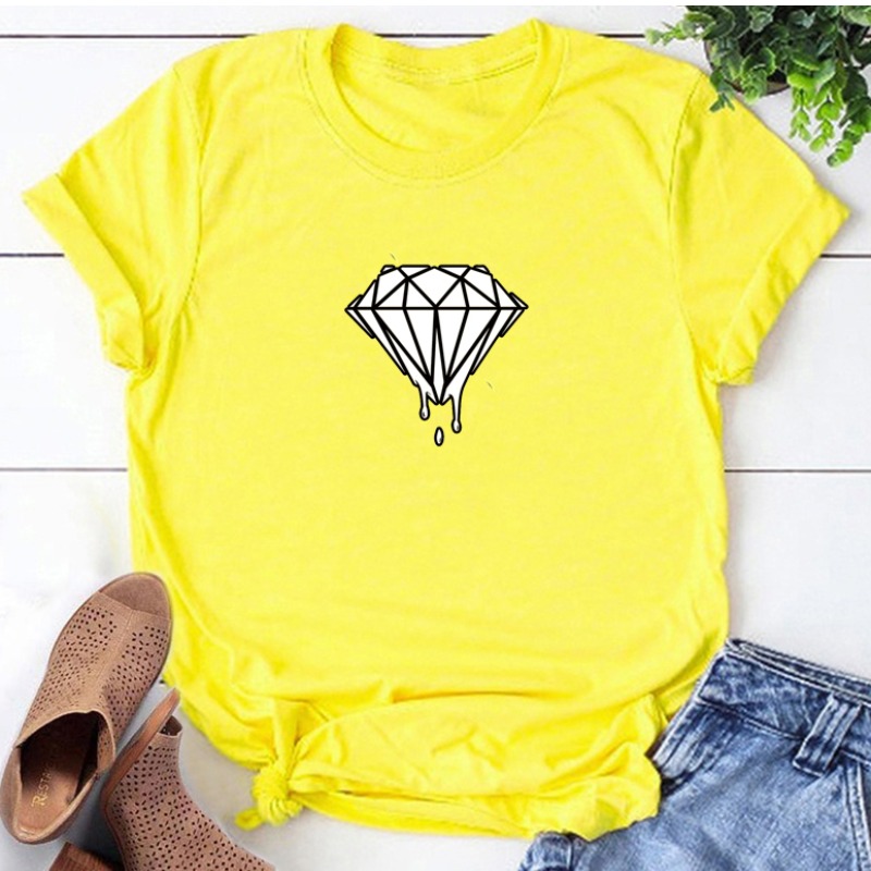 

Lovely Casual O Neck Print Yellow T-shirt
