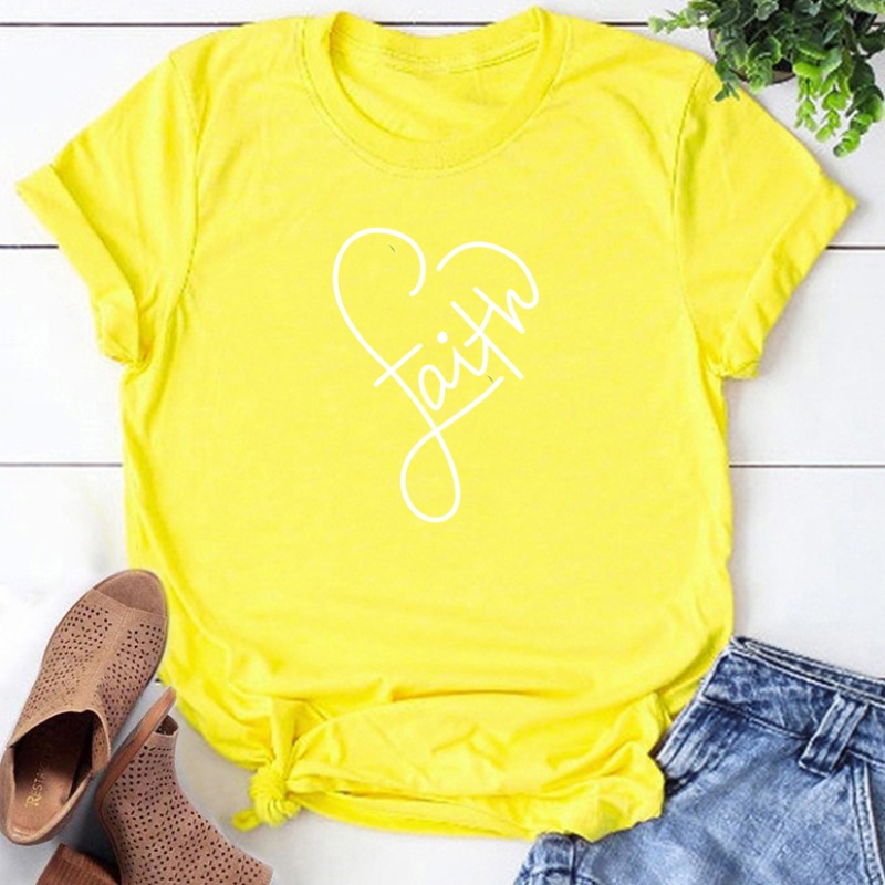 

Lovely Leisure Heart Yellow T-shirt