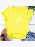 Lovely Leisure Heart Yellow T-shirt