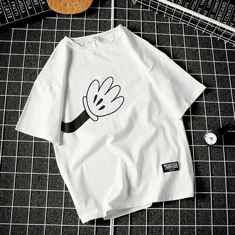 

Lovely Leisure O Neck Print White Shirt