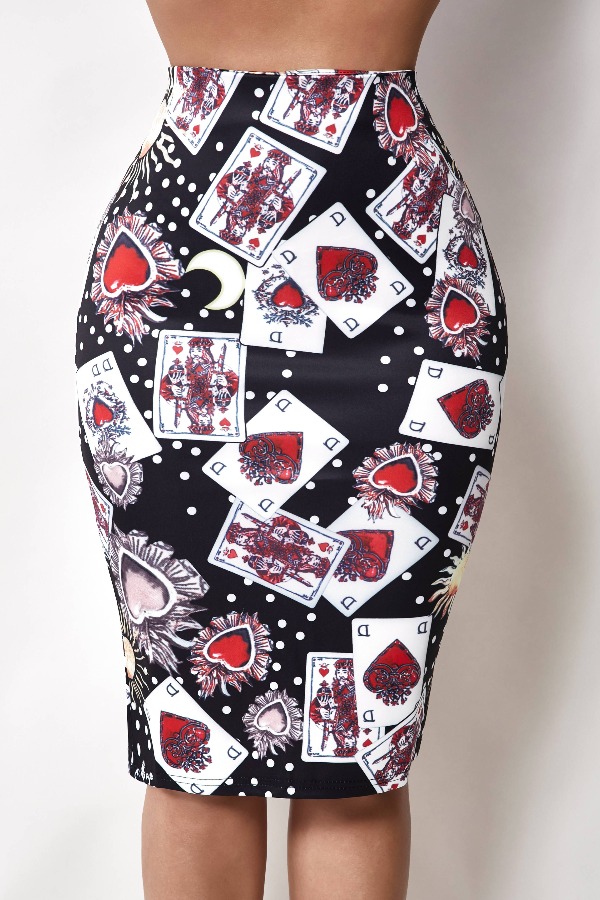 

Lovely Trendy Print Black Skirt