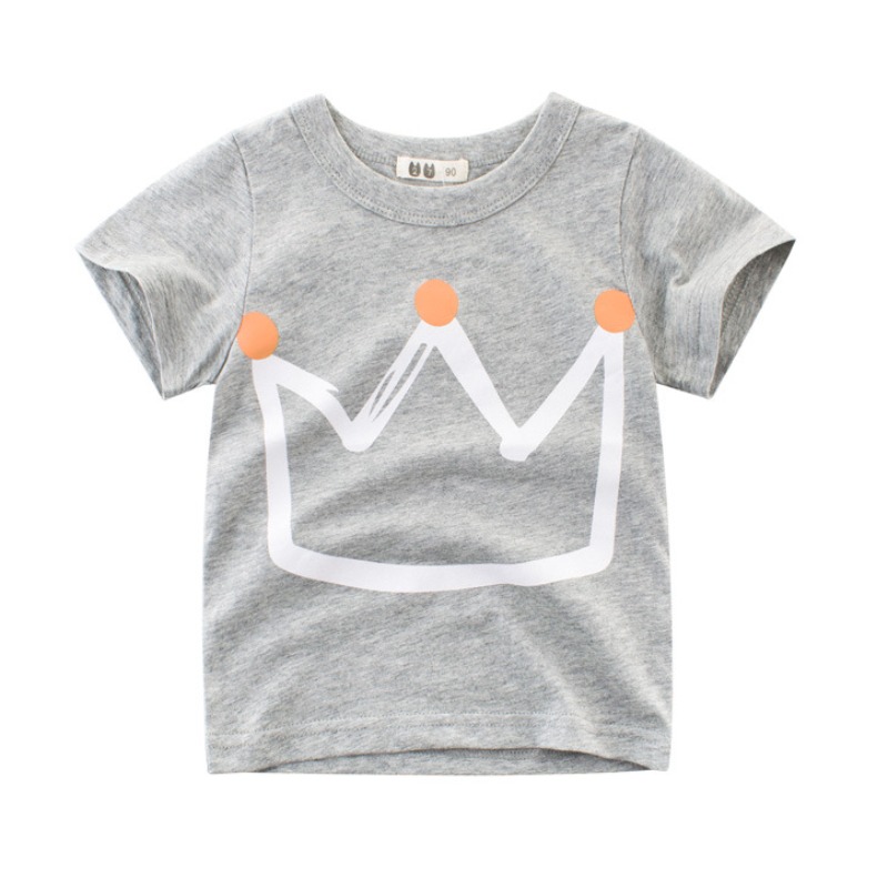 

Lovely Casual O Neck Print Grey Boy T-shirt