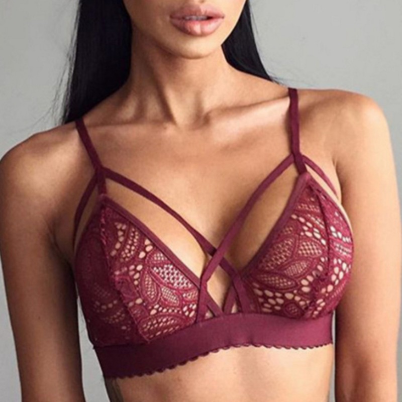 

Lovely Sexy Hollow-out Wine Red Bras
