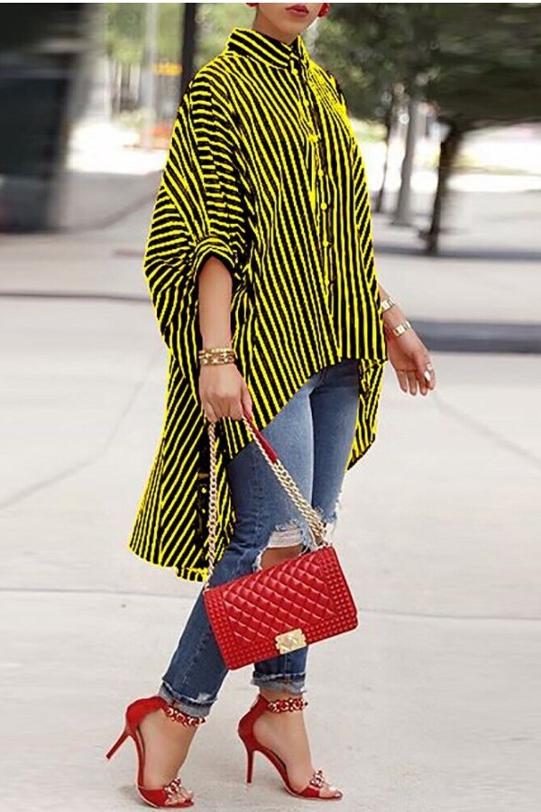 

Lovely Stylish Striped Yellow Shirt