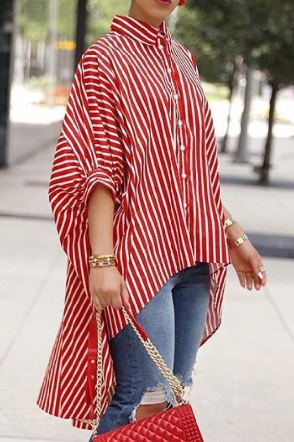

Lovely Stylish Striped Red Shirt