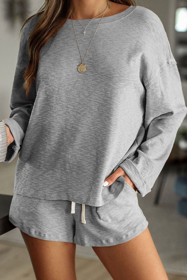 

Lovely Casual Basic Grey Loungewear