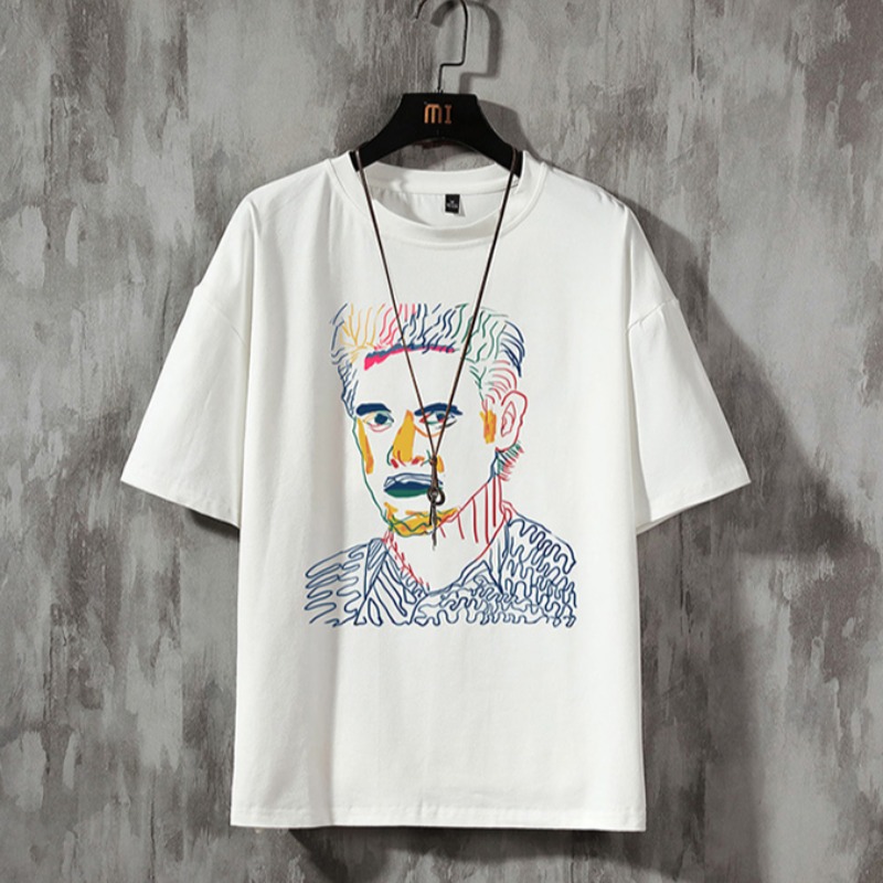 

Lovely Leisure O Neck Cartoon Print White T-shirt