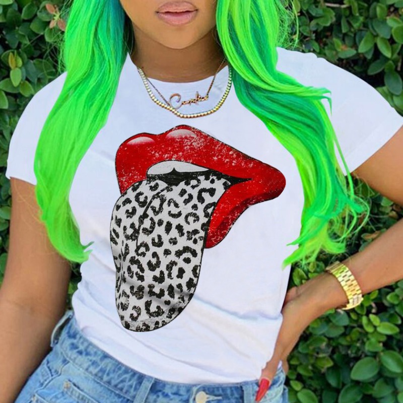 

Lovely Casual Lip Print Red T-shirt