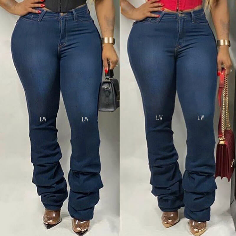 

Lovely Casual Letter Deep Blue Jeans