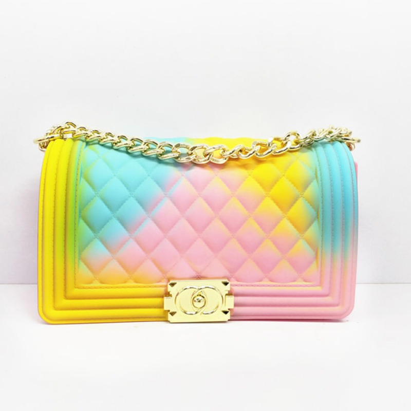 

Lovely Trendy Chain Strap Yellow Crossbody Bag