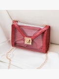 LW Chic See-through Red Crossbody Bags