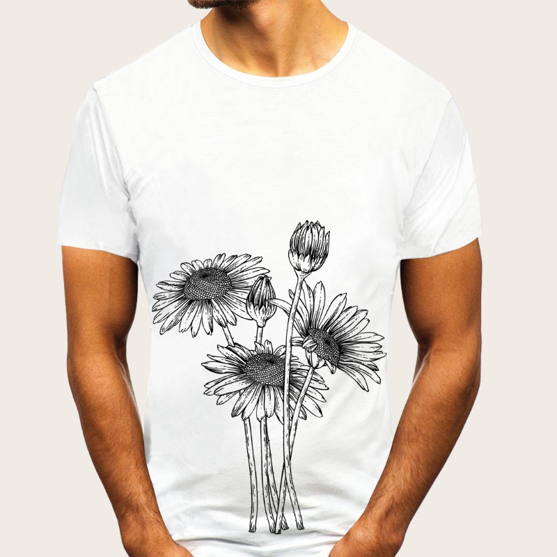 

Lovely Leisure O Neck Print White T-shirt