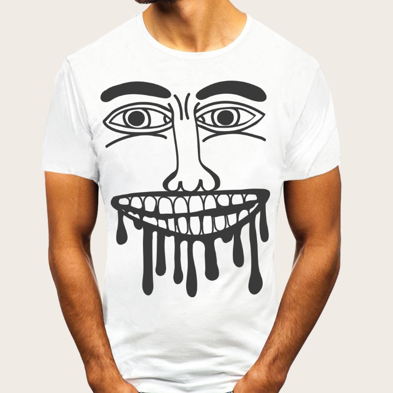 

Lovely Leisure O Neck Cartoon Print White T-shirt