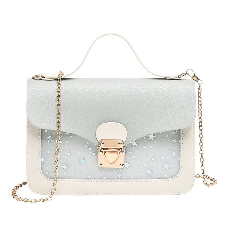 

Lovely Trendy Patchwork Grey Crossbody Bag