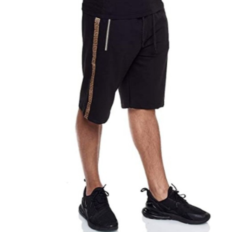 

Lovely Casual Patchwork Black Shorts