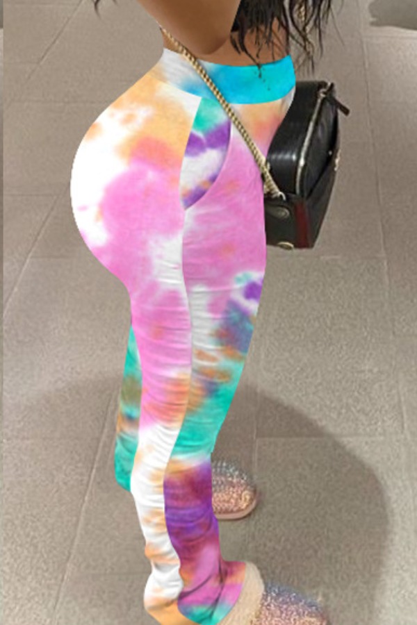 

Lovely Casual Tie-dye Orange Pants