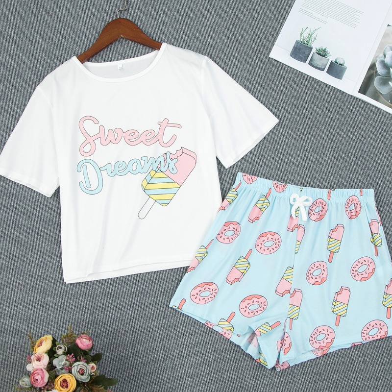 

Lovely Leisure O Neck Print White Sleepwear