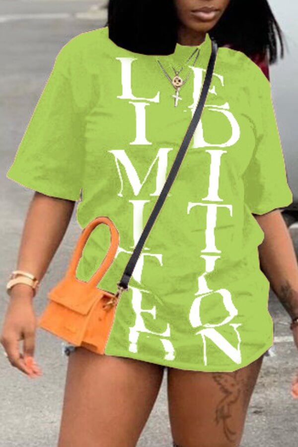 

Lovely Casual Letter Green T-shirt