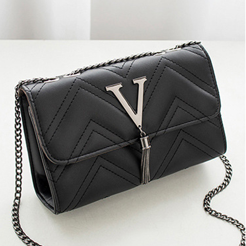 Black Crossbody Purse With Chain Strap