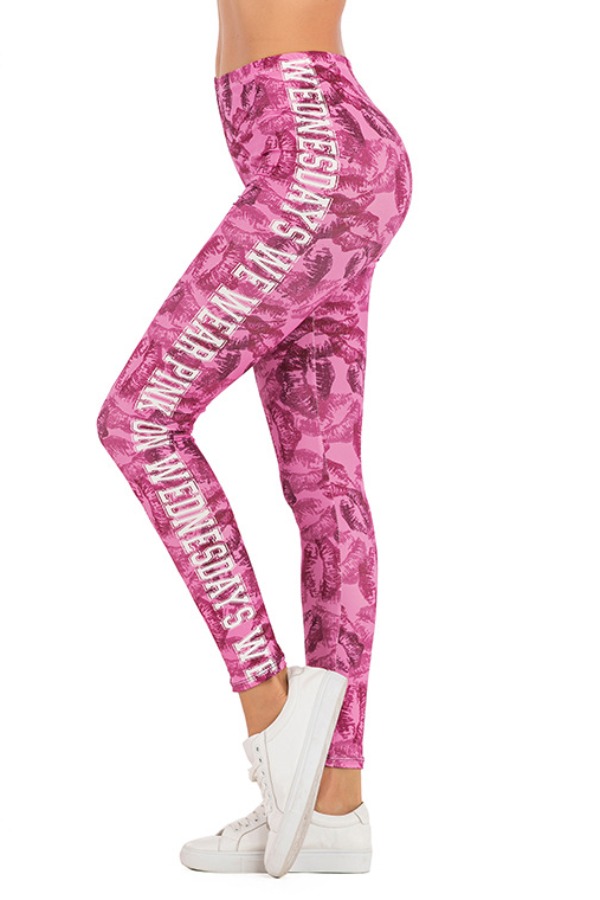 

Lovely Sportswear Letter Print Pink Pants