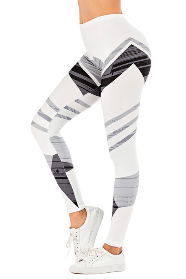 

Lovely Sportswear Print White Pants