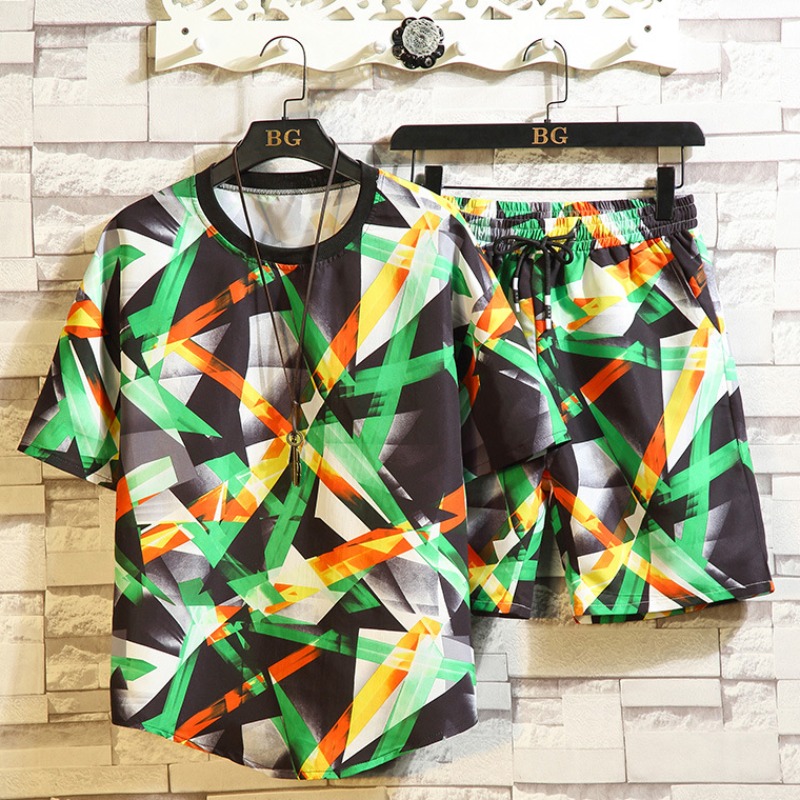 

Lovely Casual Print Green Two-piece Shorts Set