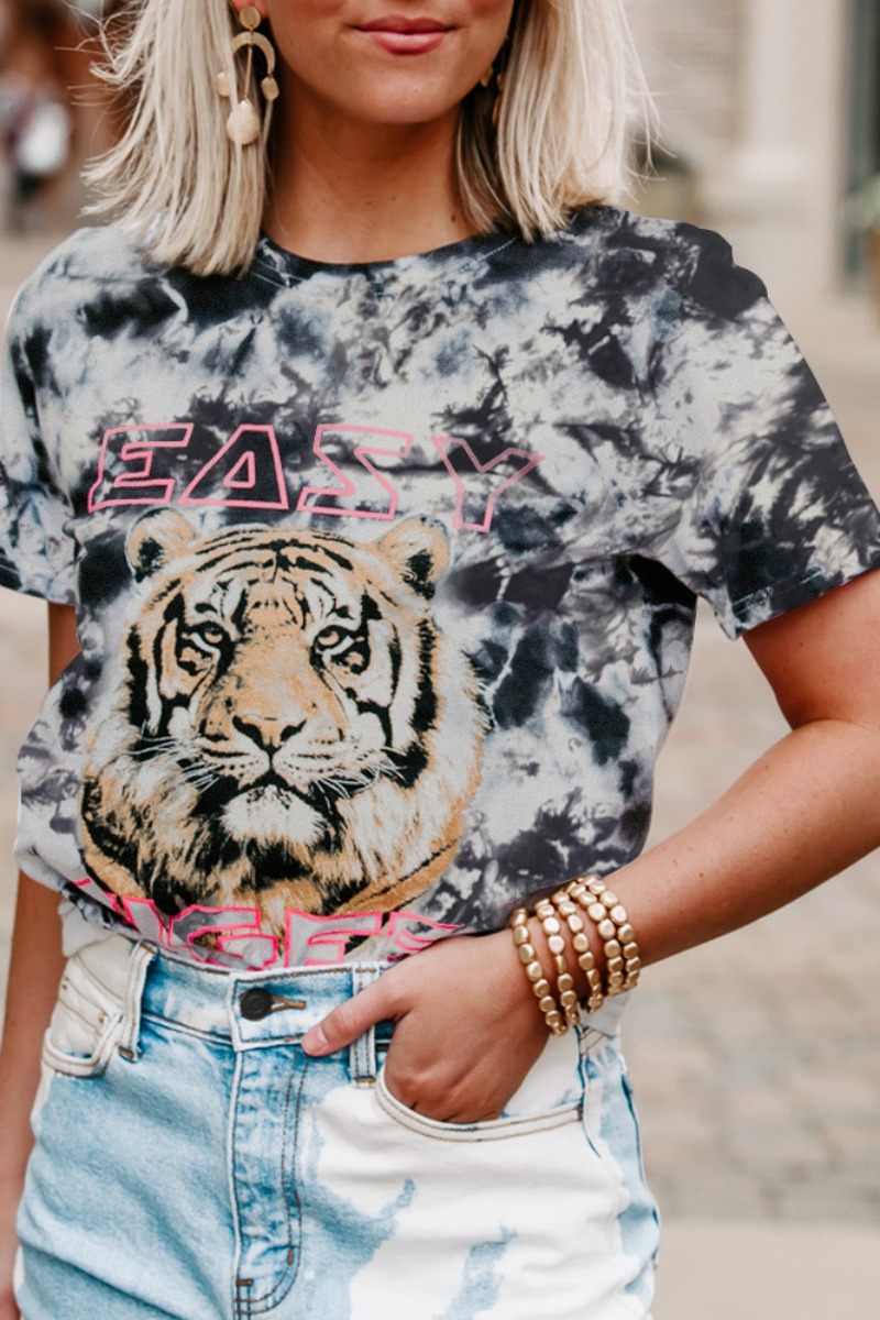 

Lovely Tie-dye Black T-shirt