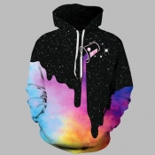 Lovely Casual Print Multicolor Plus Size Hoodie