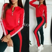 Lovely Trendy Patchwork Red Loungewear