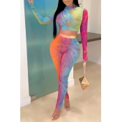 Lovely Stylish Print Multicolor Two-piece Pants Se