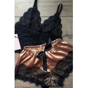 LW Sexy Lace Hem Coffee Sleepwear