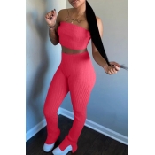 Lovely Trendy Dew Shoulder Skinny Red Two-piece Pa
