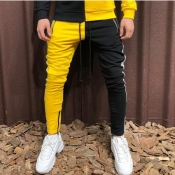 Lovely Sportswear Patchwork Yellow Pants