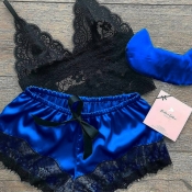 LW Sexy Lace Hem Blue Sleepwear