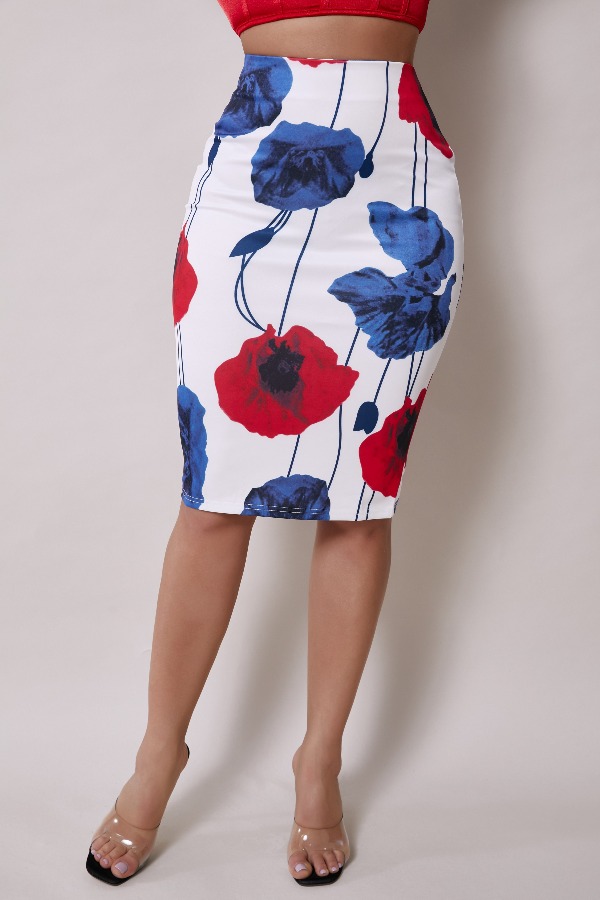 

Lovely Stylish Plants Print Multicolor Skirt, Multi