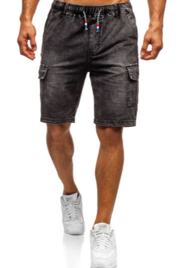 

Lovely Stylish Pocket Patched Black Shorts
