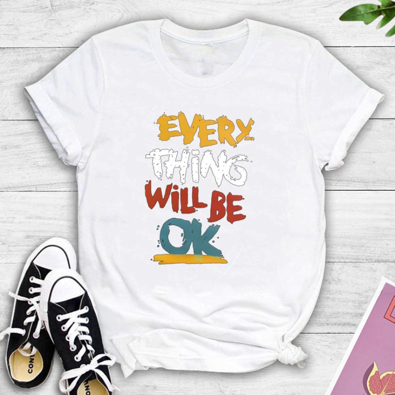 

Lovely Leisure O Neck Letter Print White T-shirt