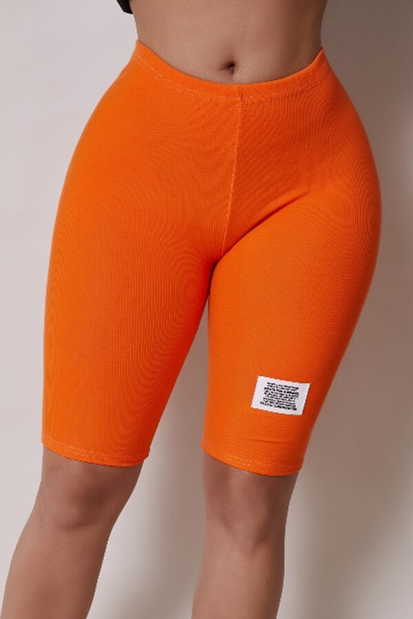 

Lovely Casual Basic Skinny Orange Shorts