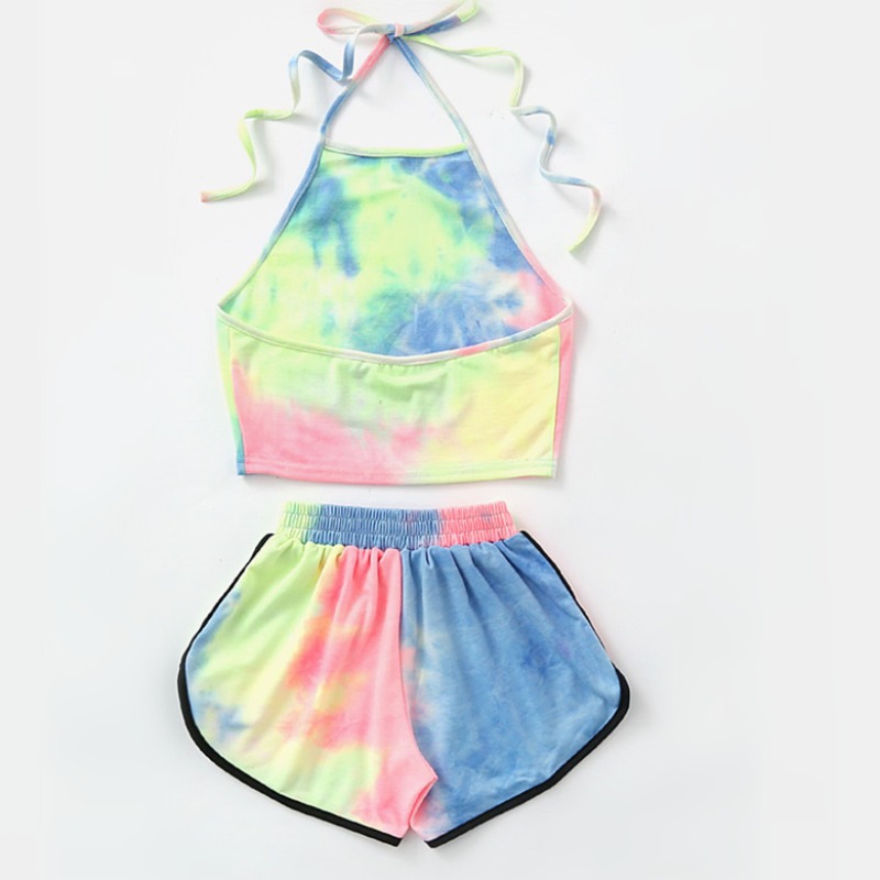 

Lovely Sportswear Tie-dye Multicolor Two-piece Shorts Set, Multi