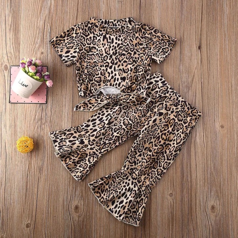 

Lovely Trendy Leopard Print Girl Two-piece Pants Set