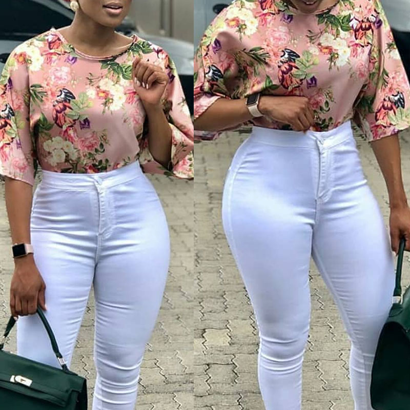 

Lovely Casual O Neck Print Multicolor Blouse, Multi