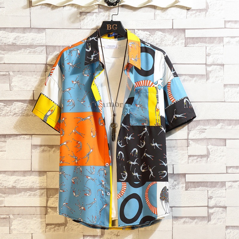 

Lovely Stylish Print Patchwork Multicolor Shirt, Multi