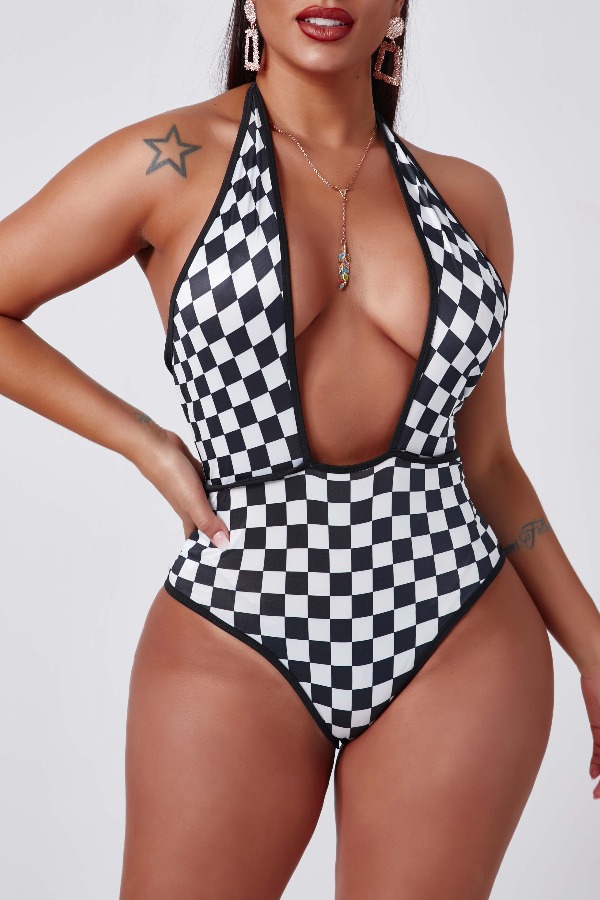 

Lovely Sexy Grey Black Bodysuit