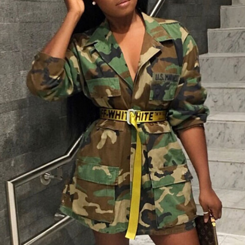 Lovely Casual Camo Print Plus Size Jacket
