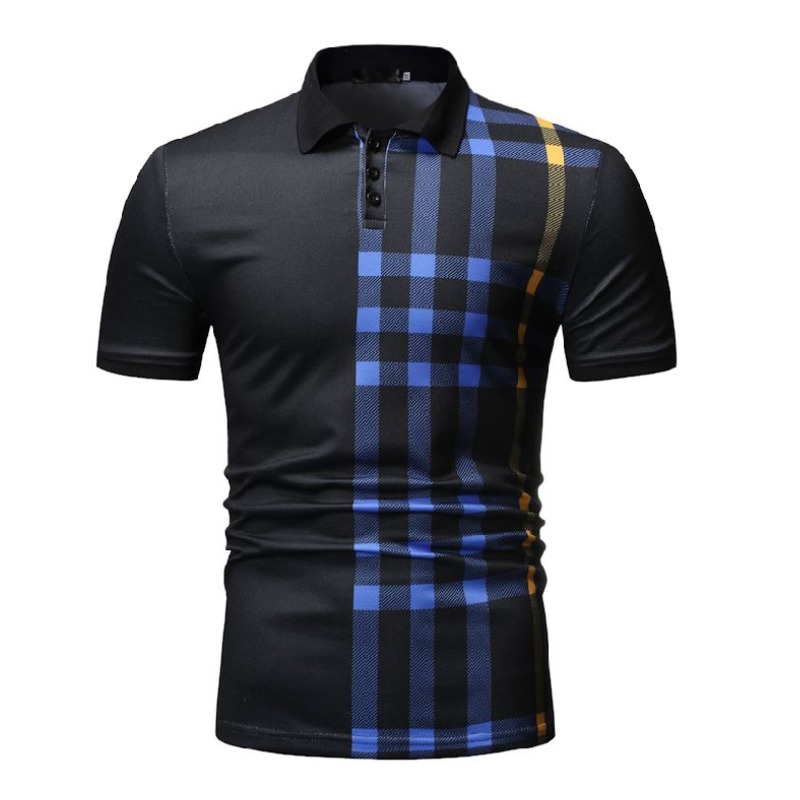 

Lovely Stylish Turndown Collar Print Black Shirt