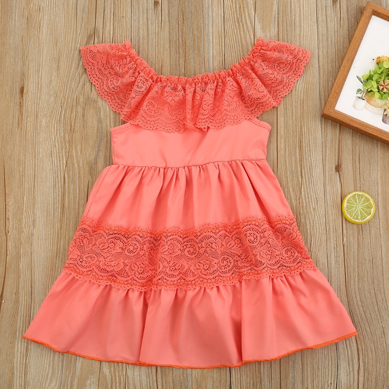 

Lovely Sweet Lace Patchwork Red Mid Calf Dress